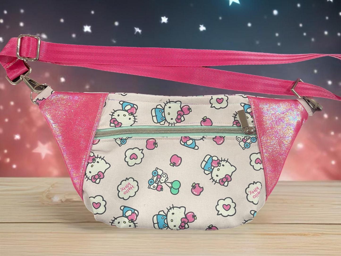Mint & Pink Kitty Fanny Pack